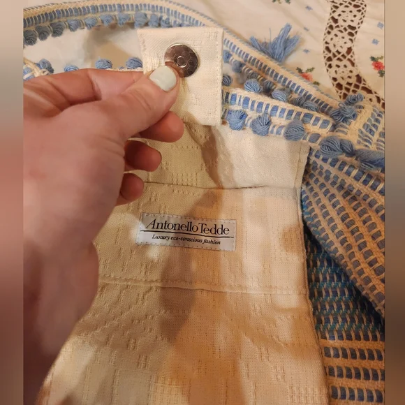 Antonello Tedde Woven Blue And White Large Tote Bag
